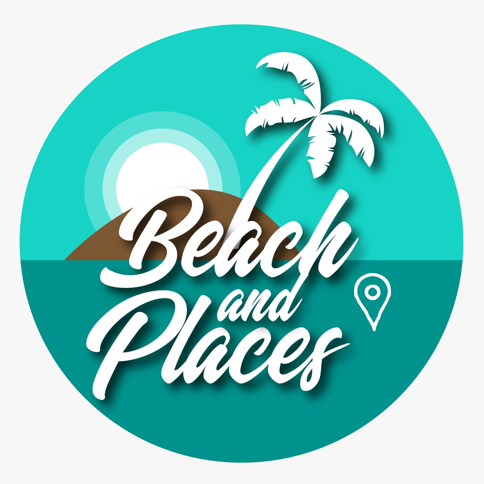 Beach and Places: logotipo circular para empresa de turismo y destinos en el Caribe